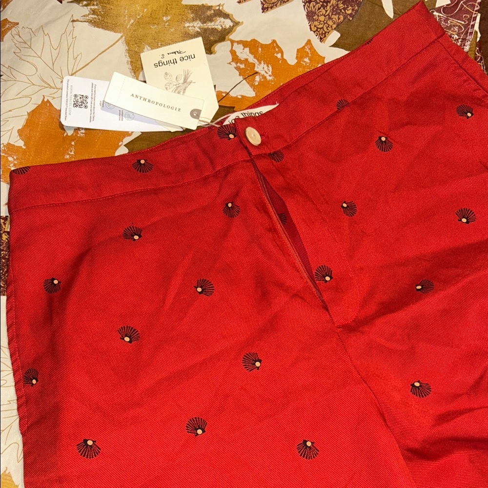 Anthropologie Scarlet Embroidered Shorts